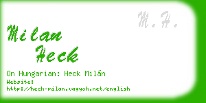 milan heck business card